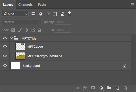 The layers panel of a simple photoshop document